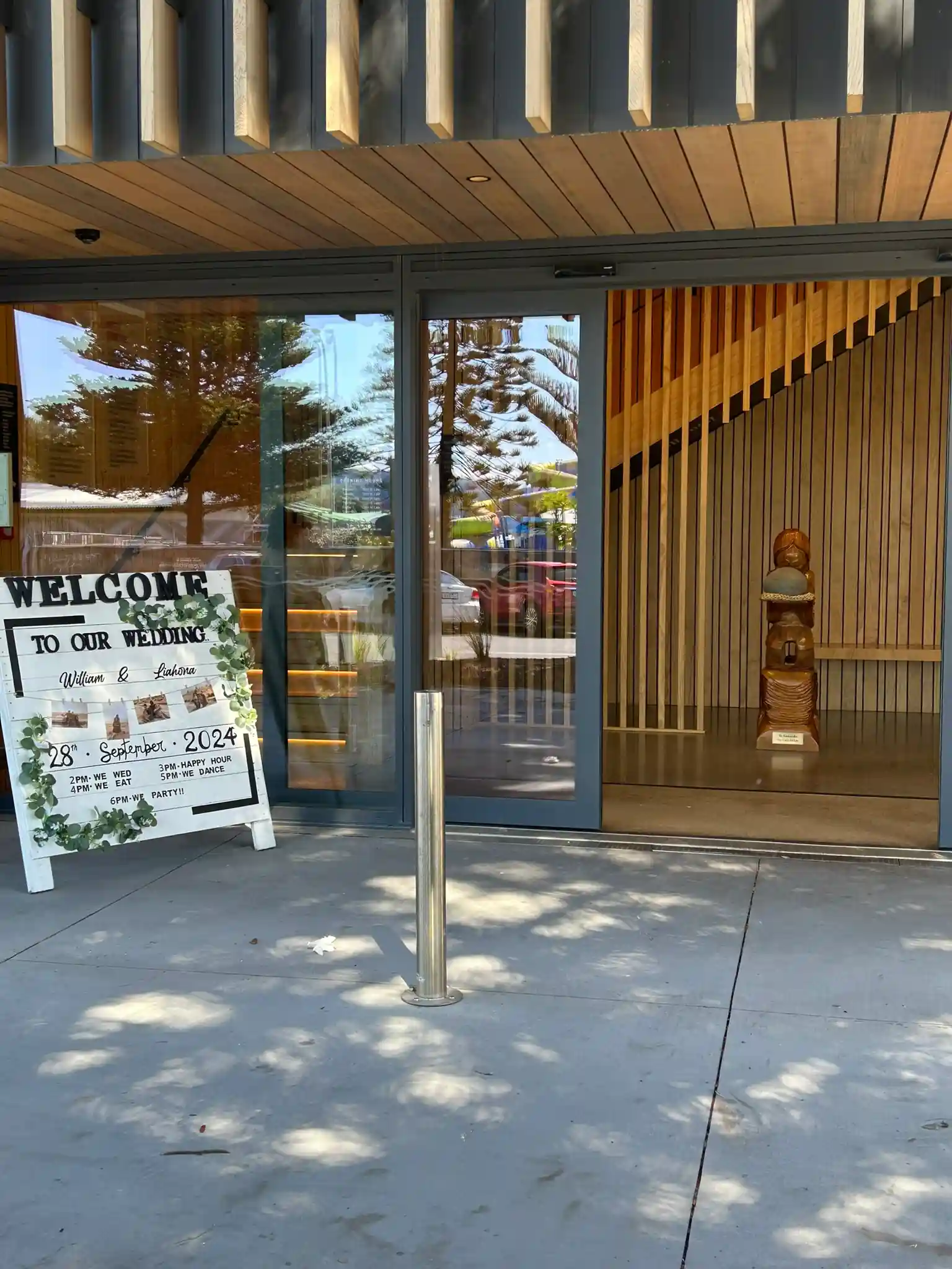 Exterior view of Gisborne beachfront wedding venue building and grounds